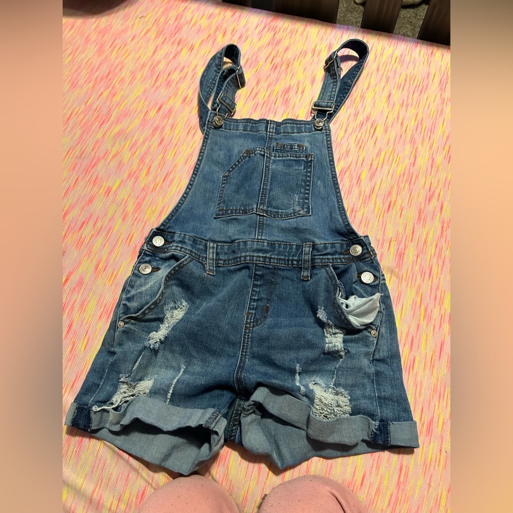Blue Jean Overall Shorts